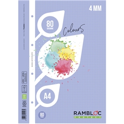 Ricambio rinforzato quaderni ad anelli Rambloc formato A4 colore azzurro - 4 mm - 90524127- conf. 24