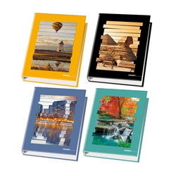 Raccoglitore ad anelli Blasetti - 4 anelli Ø 30 - 26x32 cm per fogli A4 - fantasie assortite Paesaggi - 4172- conf. 6