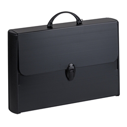 Valigetta in polionda Favorit Black con bordi rinforzati 28x38x8,1 cm - colore nero - 400173501
