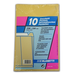 Busta Blasetti a sacco avana con soffietto e strip - conf. 40