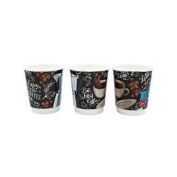 Bicchiere in cartoncino a doppia camera Le Nappage per bevande calde con scritta - conf. 25