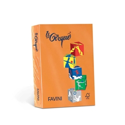 Carta colorata Favini Le Cirque A3 80 g/m² colori forti Arancio Tropico 205 risma da 500 fogli - A71E353