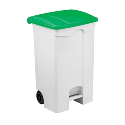 Contenitore mobile a pedale Medial Contitop 90L in PP bianco-verde