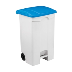 Contenitore mobile a pedale Medial Contitop 90L in PP bianco-blu