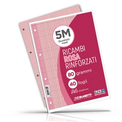 Ricambi rinforzati colorati Blasetti per quaderni ad anelli A4 80 g/m