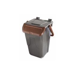 Bidone con sportello a becco in PP Medial Duck 35L grigio-marrone