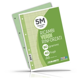 Ricambi rinforzati colorati Blasetti per quaderni ad anelli A4 80 g/m