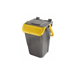 Bidone con sportello a becco in PP Medial Duck 35L grigio-giallo