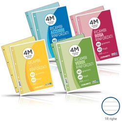 Ricambi rinforzati colorati Blasetti per quaderni ad anelli A4 80 g/m²