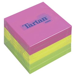 Foglietti riposizionabili Tartan™ Notes 76x76 mm colori assortiti neo