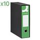 Registratori a leva Q-Connect con custodia - commerciale - dorso 8 cm - 23x30 cm - verde - conf. 10
