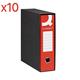 Registratori a leva Q-Connect con custodia - protocollo - dorso 8 cm - 23x33 cm - rosso - conf. 10