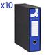Registratori a leva Q-Connect con custodia - commerciale - dorso 8 cm - 23x30 cm - blu - conf. 10