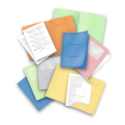 Cartelline a 3 lembi Pigna Eco - 180 g/mq - 24,5x33 cm - con stampa - azzurro - conf. 50