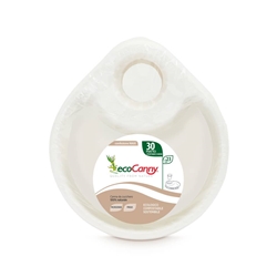 Piatti con buco bio-compostabili ecoCanny bianco