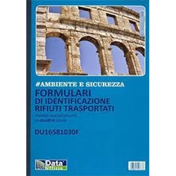 Formulario di identificazione rifiuti trasportati - Data Ufficio - 250x4 fogli autoricalcanti - 12x24 cm