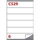 Etichette adesive con margine - Markin - 21x4,8 cm - 6 etichette/ff - conf. 600
