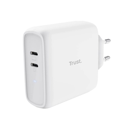 Alimentatore 2 porte USB-C 65W Trust Maxo - colore bianco - 25381