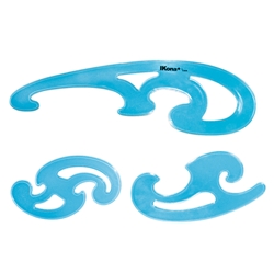 Set 3 curvilinee Ikona colore azzurro 576- conf. 12