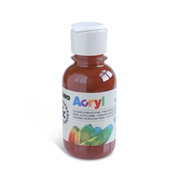 Colore acrilico Primo in bottiglia PET con tappo dosatore 125 ml - 730 terra di Siena bruciata - 402TA125730
