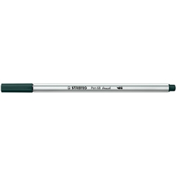 Pennarello Stabilo Pen 68 brush - punta a pennello - M 1 mm verde terra 568/63- conf. 10