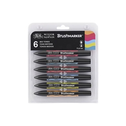 Pennarelli doppia punta Winsor&Newton brush toni medi - 0290124- conf. 6