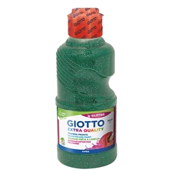 Tempera pronta Giotto glitter in flacone 250 ml verde glitterato - F53120500