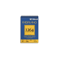 Blocco spiralato Fabriano 1264 schizzi 90 g 60 fogli A5 - spirale lato corto - 19100636