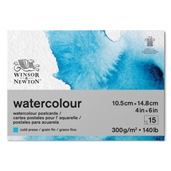 Blocco collato di carta per acquerello Winsor&Newton formato 10x15 cm 300 g - 15 fogli - 6667009
