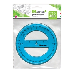 Goniometro circolare IKona+ 360° - Ø 12 cm - azzurro trasparente - 551- conf. 12