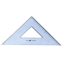 Squadra Uni Arda 45° 25 cm in plastica trasparente 28725SS- conf. 20