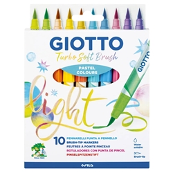 Pennarelli acquerellabili con punta a pennello Giotto Turbo Soft Brush - conf. 10