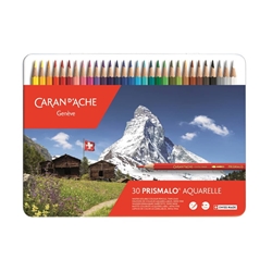 Matite colorate acquerellabili Carand'Ache Prismalo scatola di metallo 30 colori assortiti - 999330- conf. 30
