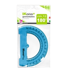 Goniometro semicircolare IKona+ 180° - Ø 12 cm - azzurro trasparente - 550- conf. 12