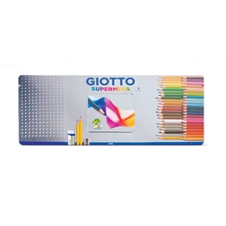 Matite colorate Giotto Supermina in scatola di metallo - conf. 50