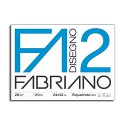 Album da disegno Fabriano F2 punto metallico 110 g/m² 24x33 cm 10 fogli lisci riquadrati - 04204205- conf. 10