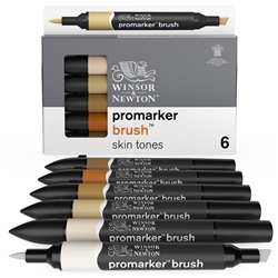 Pennarelli doppia punta Winsor&Newton brush 6 colori assortiti carne - 0290127- conf. 6