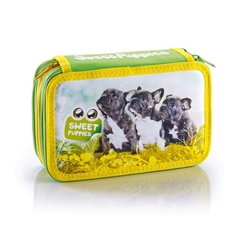 Astuccio a 3 zip Favorit Sweet Puppies con accessori fantasie assortite 13x30x7,5 cm - 100501317