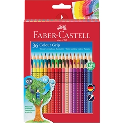 Matite colorate Faber-Castell Colour Grip astuccio di cartone - colori assortiti - conf. 36