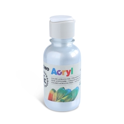 Colore acrilico Primo in bottiglia PET con tappo dosatore 125 ml - 910 argento - 402TA125910
