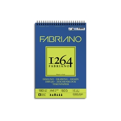 Blocco da disegno spiralato 1264 180 g - 50 fogli A4 - 19100646