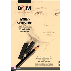 Blocco carta da spolvero DOM giallo tenue 90 g 50x70 cm - 50 fogli - 1034