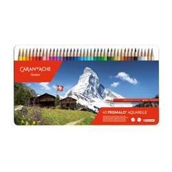 Matite colorate acquerellabili Carand'Ache Prismalo scatola di metallo 40 colori assortiti - 999.340- conf. 40