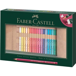 Matite colorate permanenti Faber Castell Polychromos mina 3,8 mm rollset colori assortiti - conf. 30