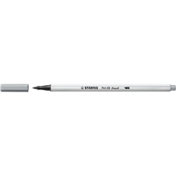 Pennarello Stabilo Pen 68 brush - punta a pennello - M 1 mm grigio freddo medio - 568/95- conf. 10