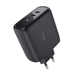 Alimentatore 2 porte USB-C 65W Trust Maxo - colore nero - 25380