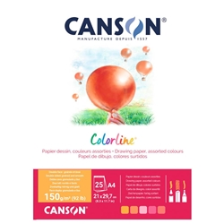 Album da disegno Canson Colorline® A4 150 g/m² 25 ff assortimento Fuoco C31074P001