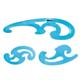 Set 3 curvilinee Ikona colore azzurro 576- conf. 12