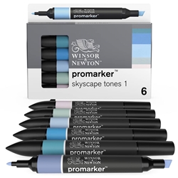 Pennarelli doppia punta Winsor&Newton - colori skyscape - conf. 6