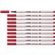 Pennarello Stabilo Pen 68 brush - punta a pennello - M 1 mm rosso scuro 568/50- conf. 10